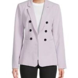 Donna Karan Blush Double Breasted Linen Blend Blazer Size Small
